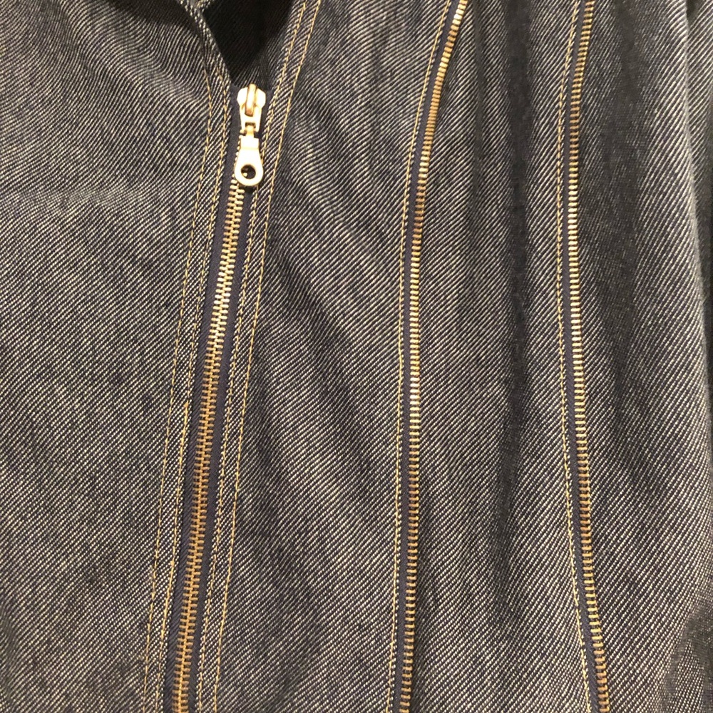 Vintage Y2K Baby Phat Dark Denim Jacket with Gold-Tone Zippers & Studs Size 2X - Picture 4 of 10